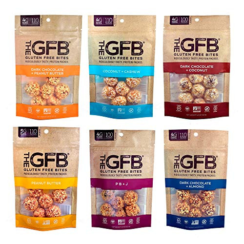 The GFB Gluten Free Protein Bites Variety Pack 4 Ounce -6 Count- Vegan Dairy Free Non GMO Soy Free The GFB Gluten Free Protein Bites Variety Pack 4 Ounce -6 Count- Vegan Dairy Free Non GMO Soy Free