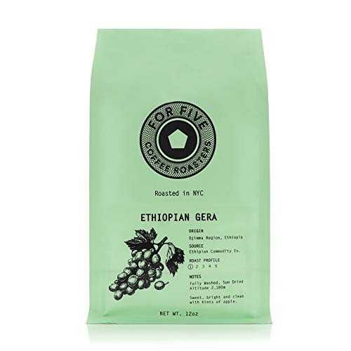 For Five Coffee Roasters - Roasted In NYC - Ethiopian Gera Light Roast -Origin  Djimma Region  Ethiopa-  Whole Bean 12 oz