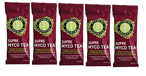 Supreme Growers Supre Myco Tea All Natural Compost Tea Concentrate Beneficial Bacteria and Fungi with Bacillus Mycorrhizae Trichoderma to Enhance Soil Each 5g Stick Makes 1 Gallon