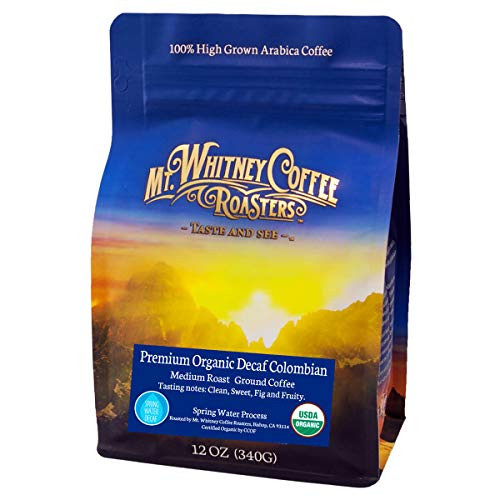 Mt. Whitney Premium Organic Spring Water Colombian Coffee Decaf -Ground  12 Oz-