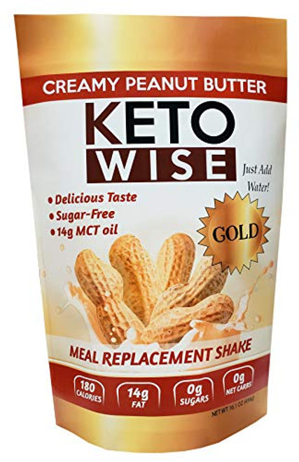 Keto Wise Meal Replacement Shake - Peanut Butter - 16.1 oz can Makes 12 Shakes