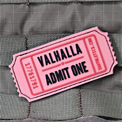 Violent Little Machine Shop inchValhalla Admit One inch Velcro Backed Morale Patch Pink