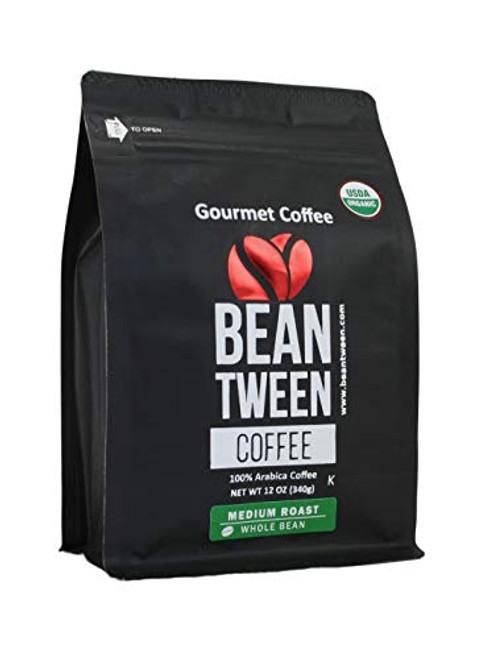 Beantween Coffee Organic Coffee Beans Brazil Single Origin Low Acid Gourmet Medium Roast Whole Bean of 100 percent Arabica Coffee Certified Organic Kosher 12oz Bag Beantween Coffee Organic Coffee Beans Brazil Single Origin Low Acid Gourmet Medium Roast Whole Bean of 100 percent Arabica Coffee Certified Organic Kosher 12oz Bag