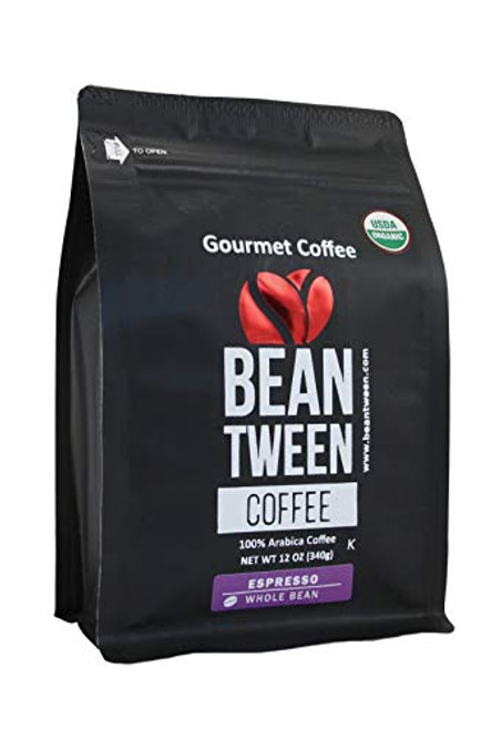 Beantween Coffee Organic Coffee Beans Brazil Single Origin Low Acid Gourmet Espresso Roast Whole Bean of 100 percent Arabica Coffee Certified Organic Kosher 12oz Bag Beantween Coffee Organic Coffee Beans Brazil Single Origin Low Acid Gourmet Espresso Roast Whole Bean of 100 percent Arabica Coffee Certified Organic Kosher 12oz Bag