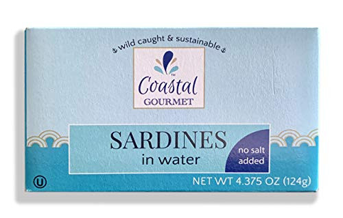 Coastal Gourmet Sardines in Water  No Salt Added 4.375 oz  Sardines in Water  No Salt Added  12 Count -Pack of 12-