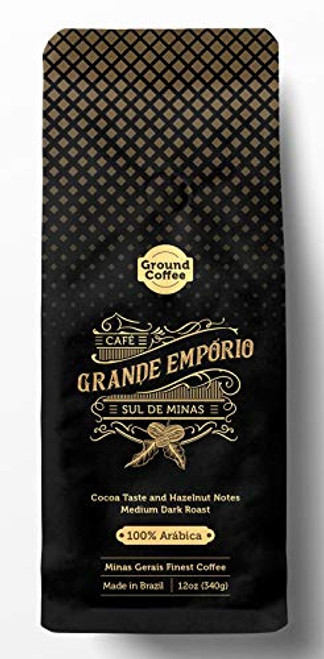 Cafe Grande Empório 12 Ounce Ground Coffee Blend Brazil Medium Dark Roast Gourmet Ground Coffee 100 percent Arabica -Cocoa Hazelnut 12 Ounce- Cafe Grande Empório 12 Ounce Ground Coffee Blend Brazil Medium Dark Roast Gourmet Ground Coffee 100 percent Arabica -Cocoa Hazelnut 12 Ounce-