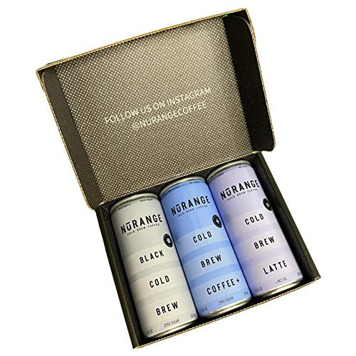 NuRange Coffee Cold Brew Sampler  7.5 fl oz Can -3 Pack- - Black Cold Brew - Cold Brew Coffee  Plus  - Cold Brew Latte