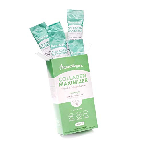 NUTRACOLLAGEN Collagen Maximizer Plus- Instantized Collagen Peptides Protein Powder-Unflavored- Grass-Fed Gluten Free Non-GMO Dairy Free Sugar Free Made in USA Easy to Mix -5ct- NUTRACOLLAGEN Collagen Maximizer Plus- Instantized Collagen Peptides Protein Powder-Unflavored- Grass-Fed Gluten Free Non-GMO Dairy Free Sugar Free Made in USA Easy to Mix -5ct-