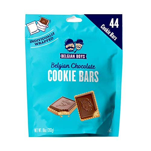 Chocolate Cookie Bars by Belgian Boys  Real Belgian Chocolate  No Preservatives  Non-GMO  44 Individually Wrapped Cookie Bars