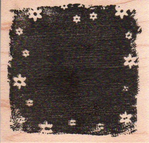 Distressed Flowers Wood Mounted Rubber Stamp -D858-