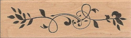 Swish Border Wood Mounted Rubber Stamp -C989-