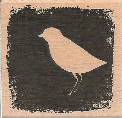 Distressed Bird Wood Mounted Rubber Stamp -D998-