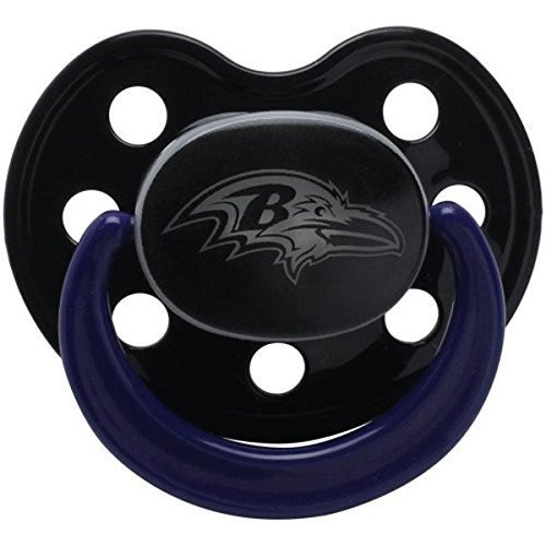NFL Football Team Logo BabyToddler Glow In The Dark Pacifier 2-Pack - Baltimore Ravens