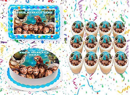 The Croods Cake Topper Edible Image Personalized Cupcakes Frosting Sugar Sheet -8 inch X 11 inch Cake Topper-