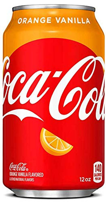 Orange Vanilla Coke Coca-Cola Soda Drink  12oz Can -Pack of 18  Total of 216 Fl OZ-