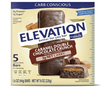 Millville Elevation Advanced Carb Conscious Better for You Caramel Double Chocolate Crunch Endulgent Bars - 5 ct.