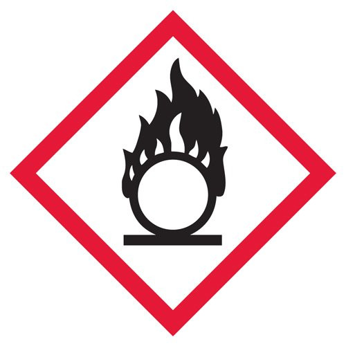 GHS/HazCom 2012: Pictogram Label, Flame Circle, 4" x 4" (Roll of 500)