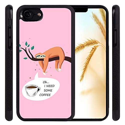 iPhone 7 Case iPhone 8 Case iPhone SE 2020 Case Anti-Scratch Slim Shockproof Full Body Protective Case for iPhone 7 8 SE 2020 Cute Sloth and Coffee Design