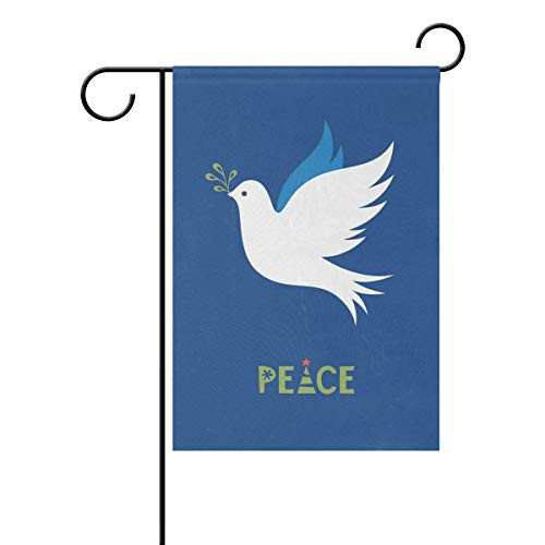 VIKKO Peace Dove with Branch Christmas Winter Garden Flag Small Yard Flag Double-Sided Welcome Polyester Yard Banner for Outdoor Home Decor - 12 x 18 Inch