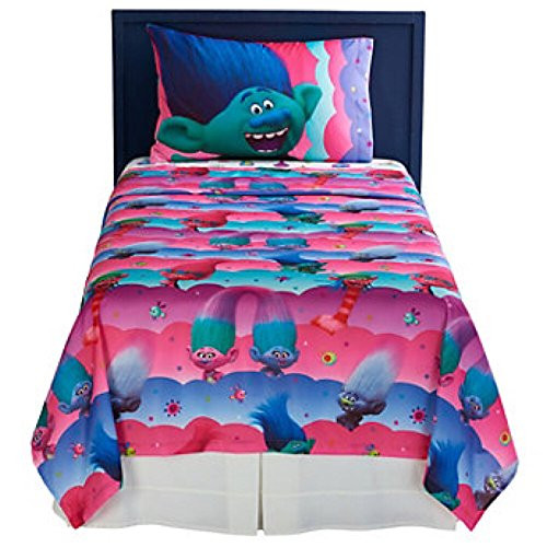 DreamWorks Trolls Microfiber Sheet Set with Pillow Cases - Full