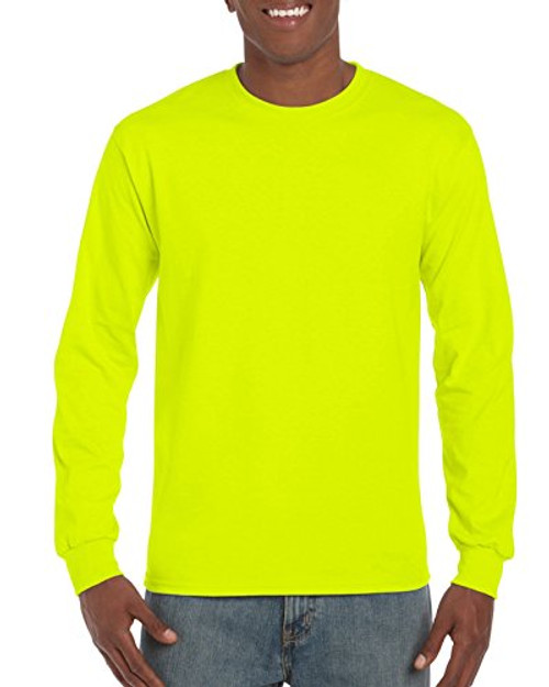 Gildan Men s Ultra Cotton Long Sleeve T-Shirt  Style G2400  Safety Green  XX-Large