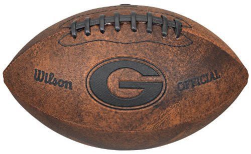 Wilson NFL Georgia Bulldogs Vintage Throwback Football  9-inches  Brown