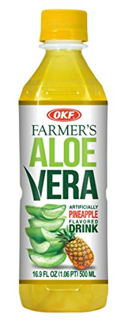 OKF Farmer s Aloe Vera Drink Pineapple 16.9 Fluid Ounce -Pack of 12- OKF Farmer s Aloe Vera Drink Pineapple 16.9 Fluid Ounce -Pack of 12-