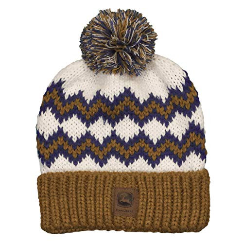 John Deere Toddler Winter Hat with Patch  Ivory