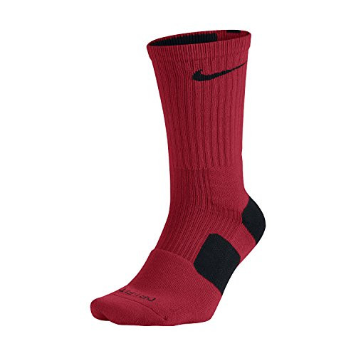 Nike Dri-FIT Elite Crew Basketball Socks Red Black Size Large