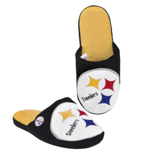 FOCO NFL 2011 Big Logo Men Slipper Tpr Sole  Pittsburgh Steelers  Medium