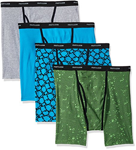 Fruit of the Loom Men s Boxer Briefs -Pack of 4-  Assorted Ringer  XX-Large