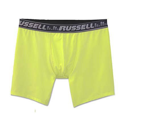 Russell Performance CoolForce Boxer Briefs 2 Pack -X-Large 40-42 in  Black-Neon-