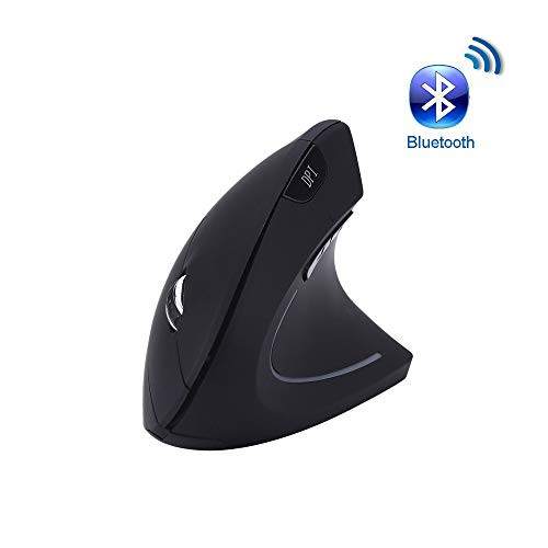 Vertical Mouse Bluetooth,Attoe Wireless Bluetooth Vertical Mouse Ergonomic with 3 Adjustable DPI 800/1200/ 1600, 6 Buttons,Compatible with PC, Desktop, Laptop, Mac (Black)