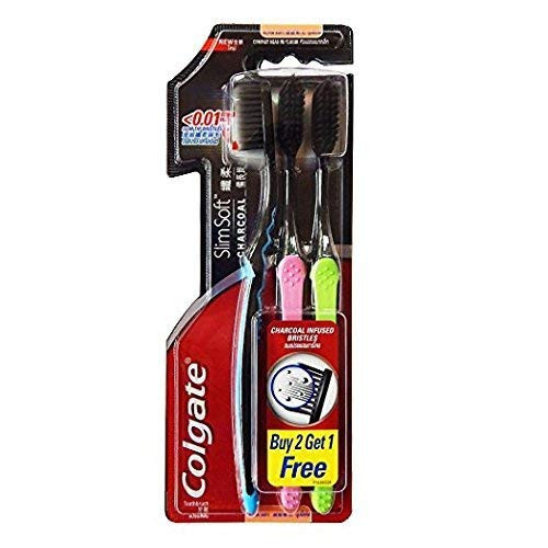 Colgate Slim Soft Charcoal Toothbrush -Pack of 3-