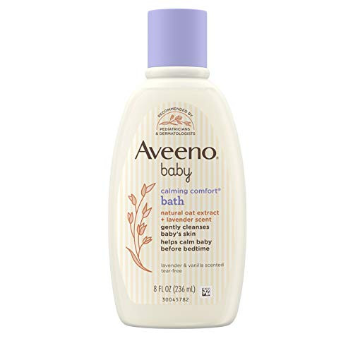 Aveeno Baby Calming Comfort Bath with Relaxing Lavender  and  Vanilla Scents  Hypoallergenic  and  Tear-Free Formula  Paraben-  and  Phthalate-Free  8 fl. oz