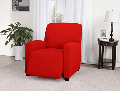 Madison Stretch Jersey Recliner Slipcover, Large, Solid, Red