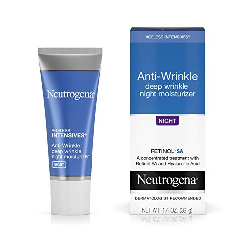 Neutrogena Ageless Intensives Anti-Wrinkle Retinol Cream with Hyaluronic Acid - Night Moisturizer Cream with Retinol  Vitamin E  Glycerin  Hyaluronic Acid  and Shea Butter  1.4 oz