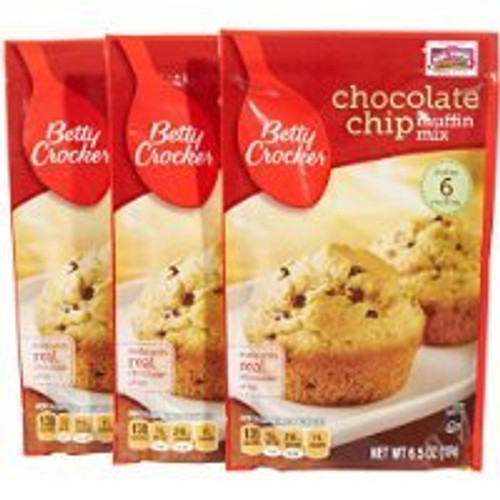 Betty Crocker Chocolate Chip Muffin Mix  6.5 oz  3 pk