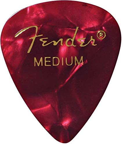 Fender 351 Premium Celluloid Guitar Picks -12-Pack- Medium Red Moto Medium