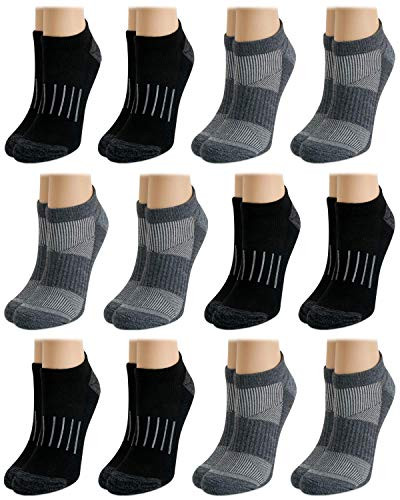 Avia Women s Performance Half Cushion Mesh Vent No Show Socks -12 Pack-  Grey  Shoe Size  4-10