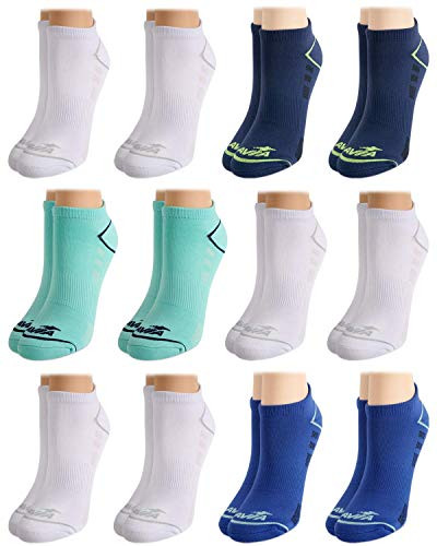 Avia Women s Pro Tech Microfiber Mesh Vent Cushioned Low Cut Socks -12 Pack-  Blue  Shoe Size  4 - 10