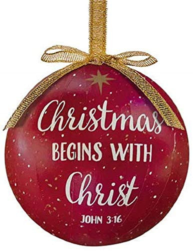 Christmas Begins with Christ Decoupage Ornament - 6 pk