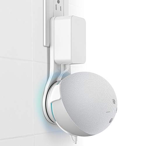 HomeMount Dot4 Generation Wall Mount - All New 4th Gen Outlet Holder  Space-Saving Accessories Built-in Cable Management Shelf -White-