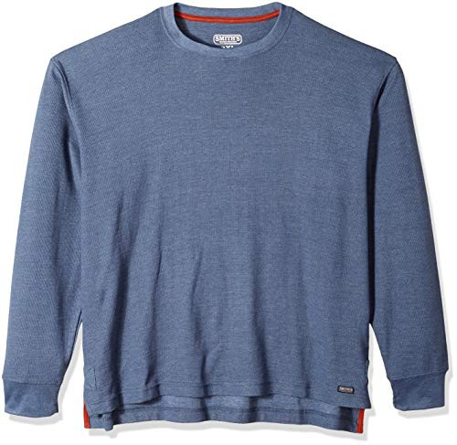 Smith s Workwear Men s Long-Tail Thermal Knit Crew Pullover with Gusset  Denim Blue Heather  X-Large