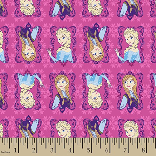 Springs Creative Products Group Frozen Sisters Framed Flannel Fabric by The Yard  42 43-Inch  Pink