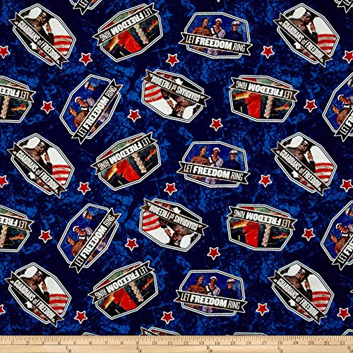 Springs Creative Products 0478262 Saturday Evening Post Patriotic Toss Quilt Fabric By The Yard  Blue
