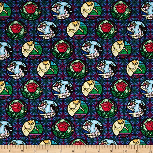 Springs Creative Products Disney Beauty and The Beast Badges Multi Fabric by The Yard