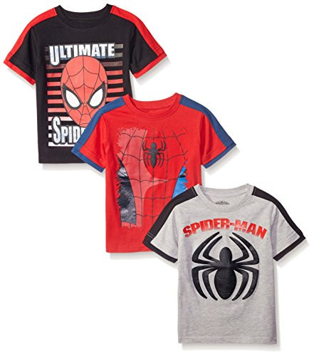 Marvel Little Boys  3 Pack Spiderman T-Shirts  Gray  4