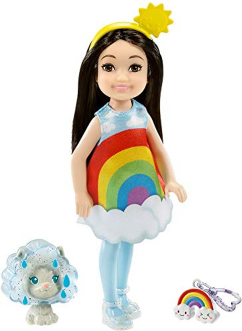 Barbie Club Chelsea Dress-Up Doll -6-Inch Brunette- in Rainbow Costume with Pet and Accessories for 3 to 7 Year Olds Barbie Club Chelsea Dress-Up Doll -6-Inch Brunette- in Rainbow Costume with Pet and Accessories for 3 to 7 Year Olds