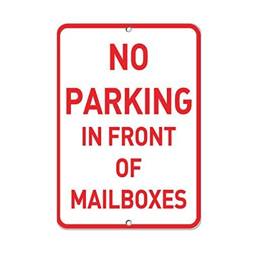 Lilyanaen New Metal Sign Aluminum Sign No Parking in Front of Mailboxes Parking Sign for Outdoor  and  Indoor 12 inch x 8 inch